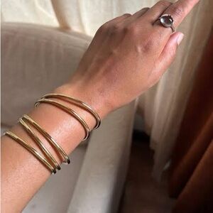 Jenny Bird Dane Gold Bangle Pair 6 in